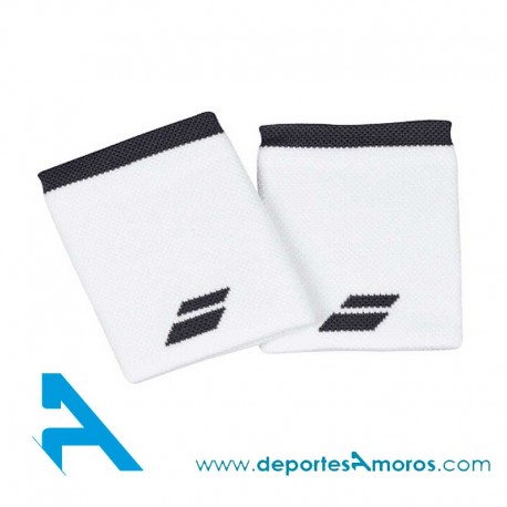Muñequeras Babolat LOGO Blancas-Negras