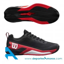 Zapatillas Wilson RUSH PRO 4.5 CLAY Negro-Rojo